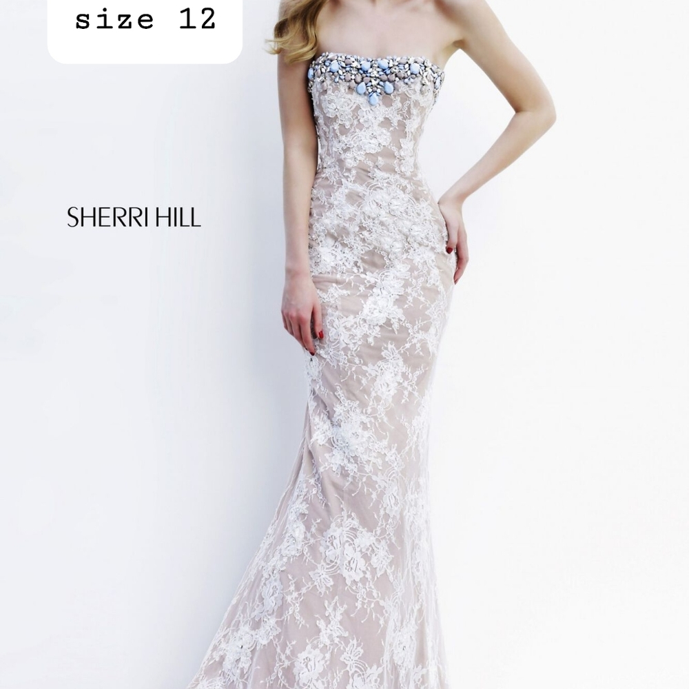 Sherri hill lace boho dress with rhinestone